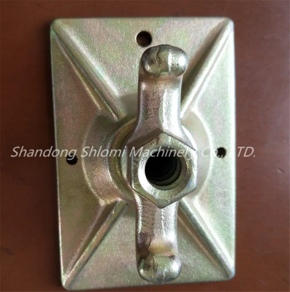 Galvanized Formwork Swivel Wing Nut With120*120 Anchor Plate for 15/17mm or 20/22 Tie Rod