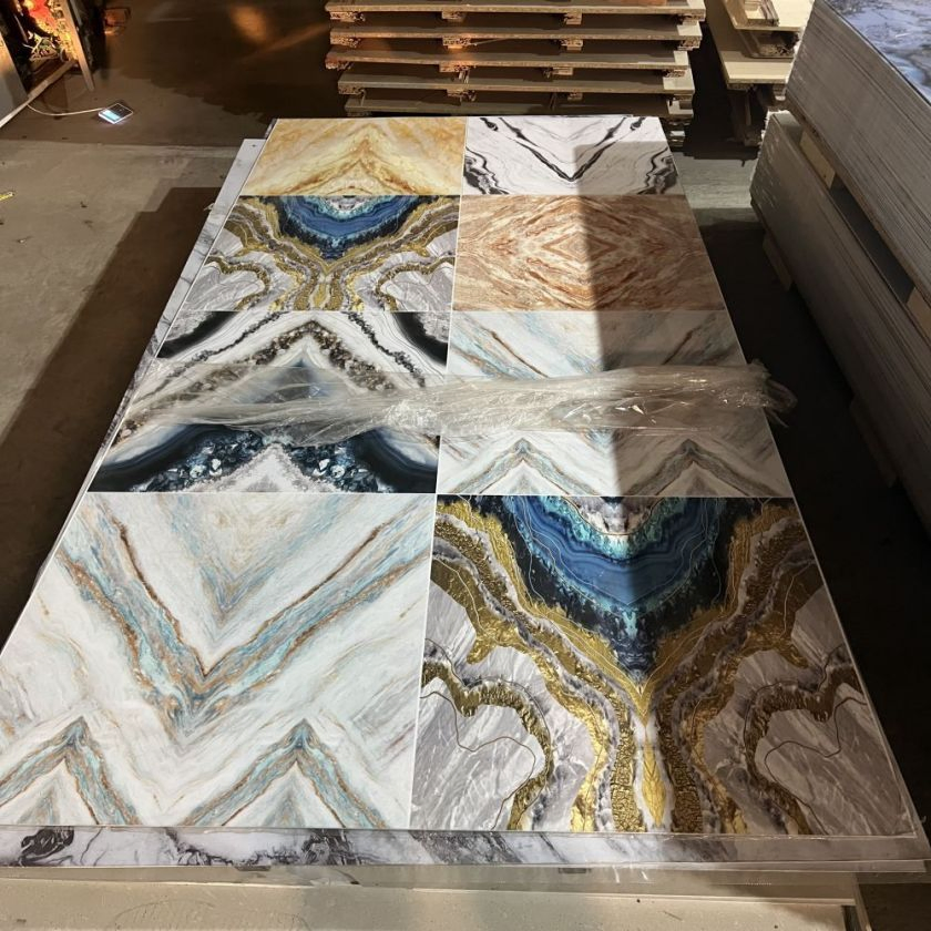 1220mm*2440mm UV Board PVC Marble Sheet Decorative Plastic Wall Panels