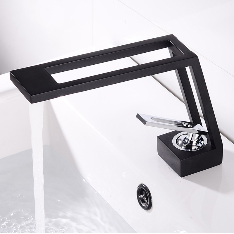 Modern Basin Faucets Black Sink Mixer Taps Brass Bathroom Taps