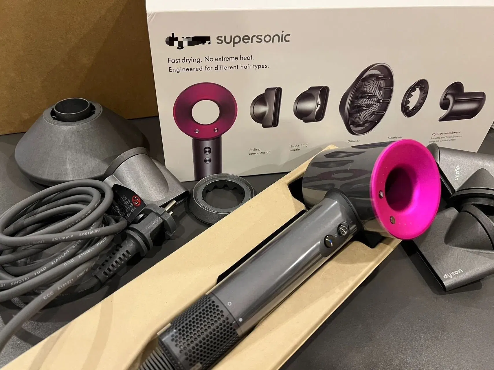 Powerful Fast Drying Hair Dryer Low Noise Portable High Speed Ionic Blow Dryer for Travel and Household