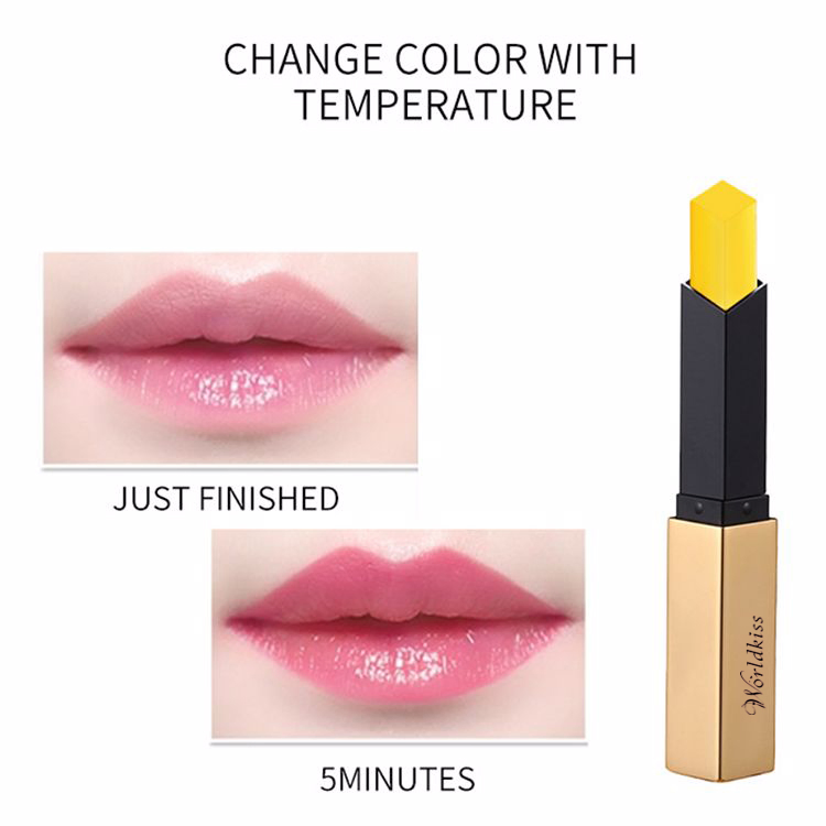 Temperature Color Changing Lip Balm Yellow Gold Carotene Vegan Slim Lip Balm