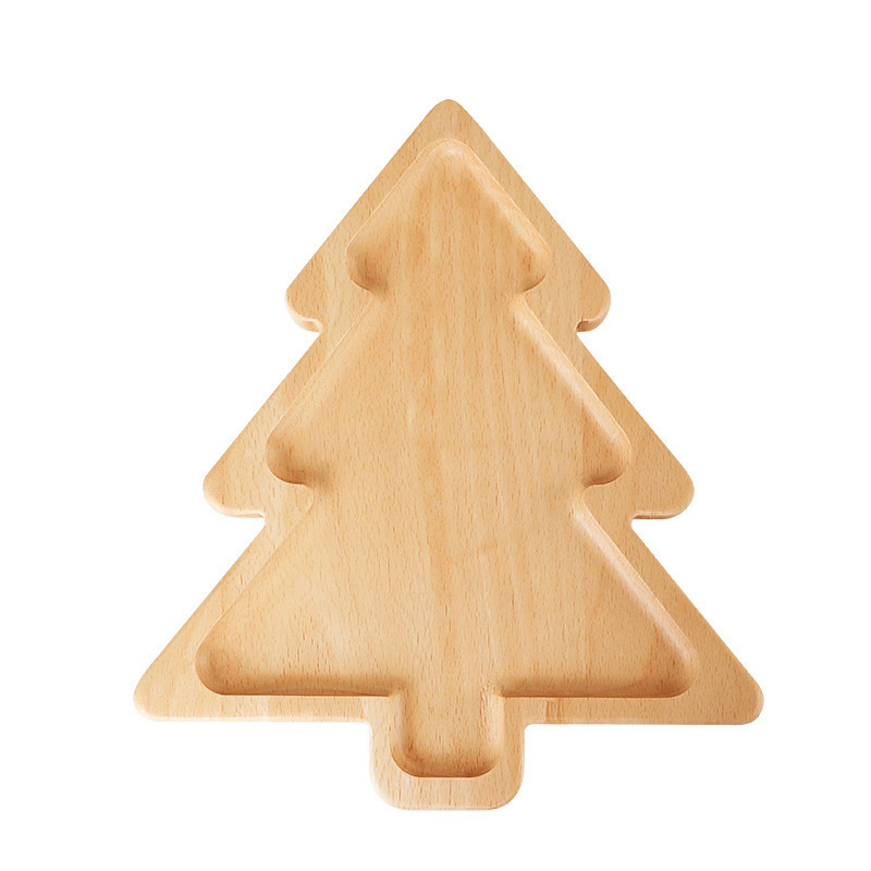 Christmas Bamboo and Wood Tray, Santa Claus Party Snack and Candy Tray