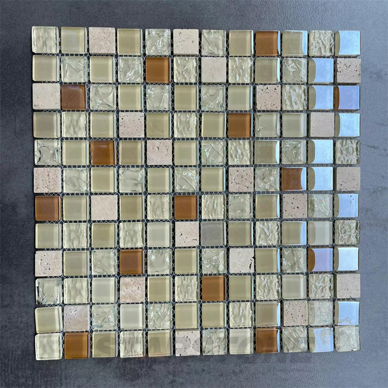 Мозаичная плитка из мрамора зеленого и синего цвета