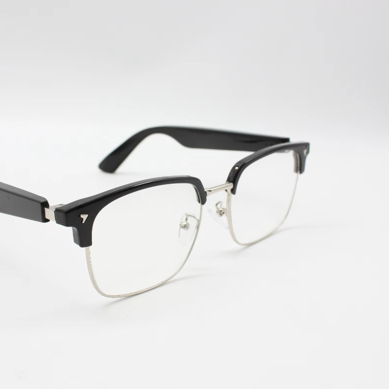 Fashionable Ai Glasses for Audio Music Call Camera Control Solid Lens PC Frame Diamond Face Shape Daily Use Travel USB