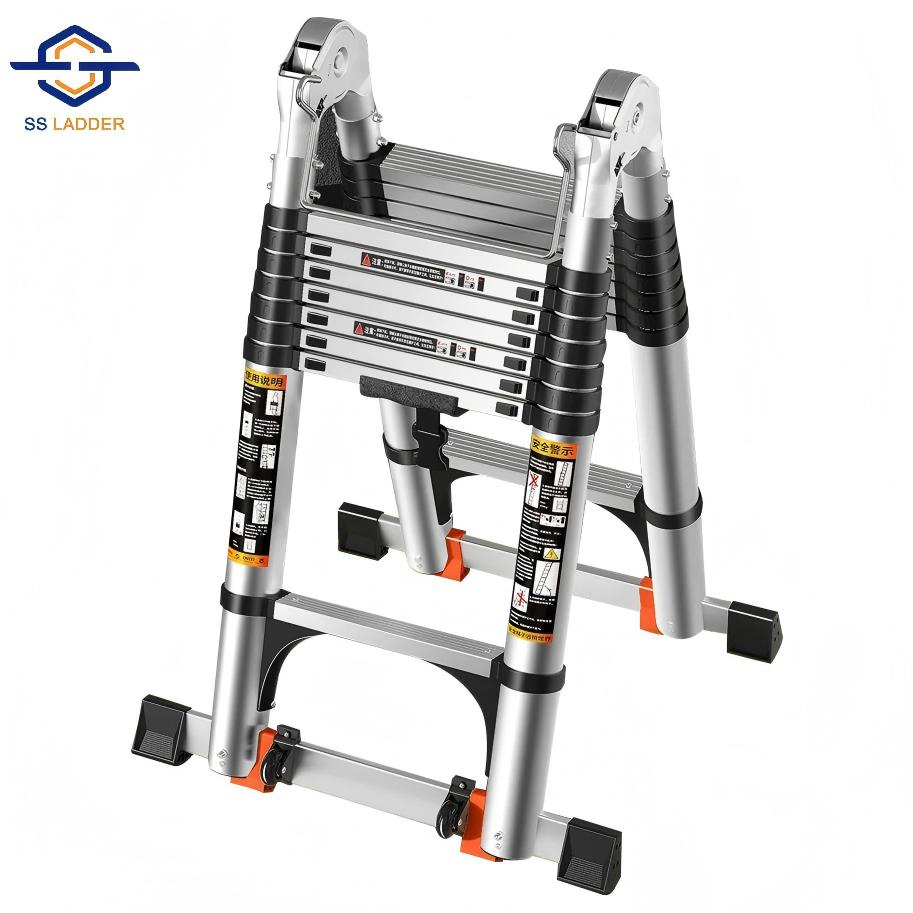 Direct Manufacturer High Stability Lightweight Premium Aluminum Extendable Double Sided Ladder