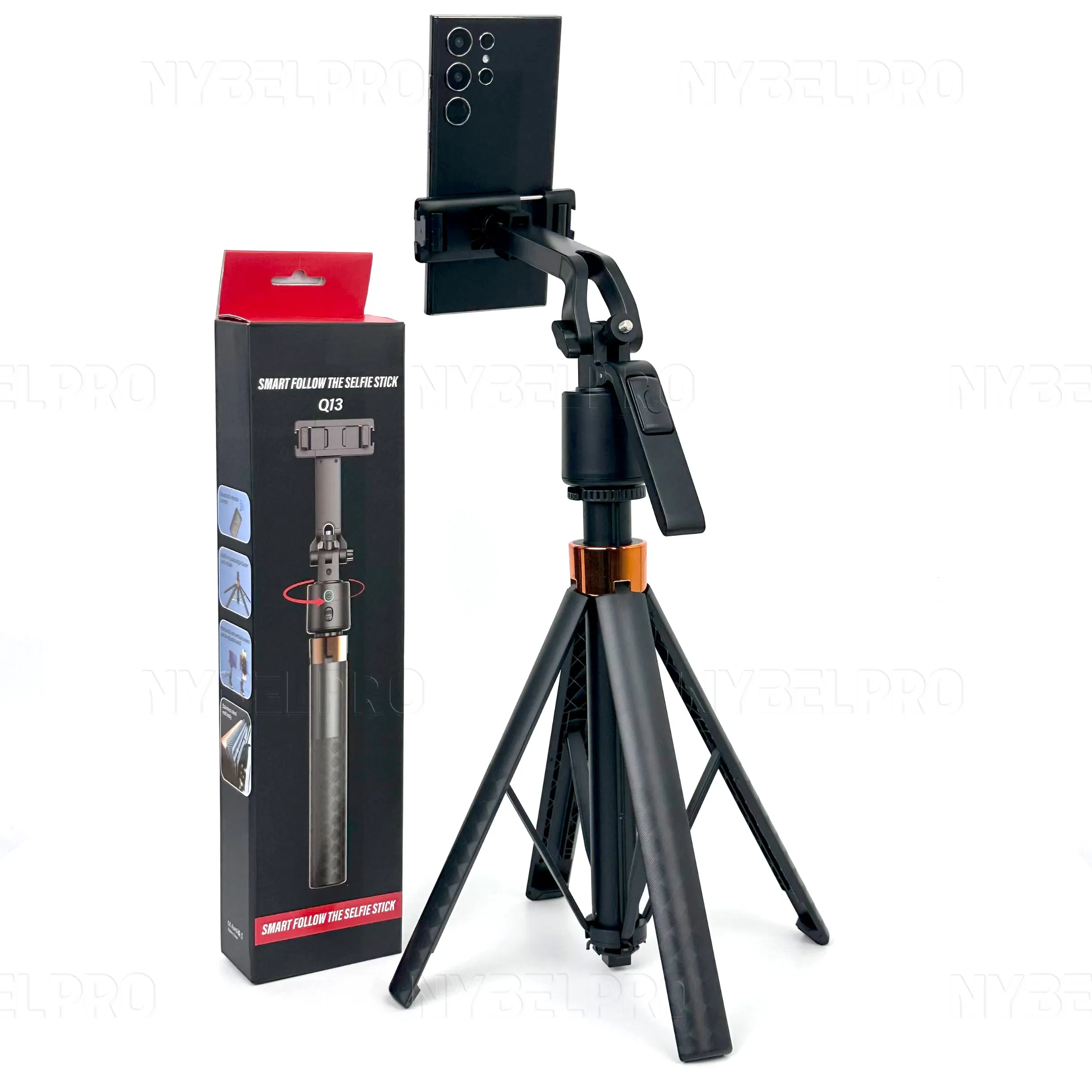 Селфи-палка Q13 с мини-штативом, алюминиевая