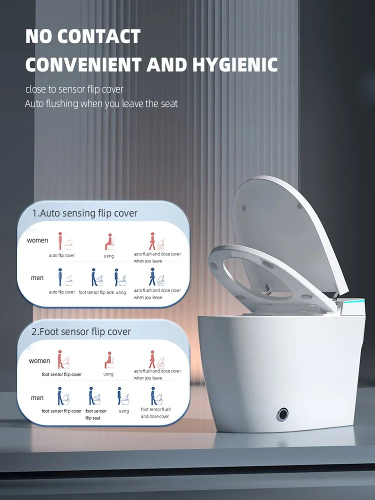 Sanitary Ware Automatic Ceramic Self Cleaning Commodes Wc Bathroom Intelligent Toilet Smart Bidet Toilet