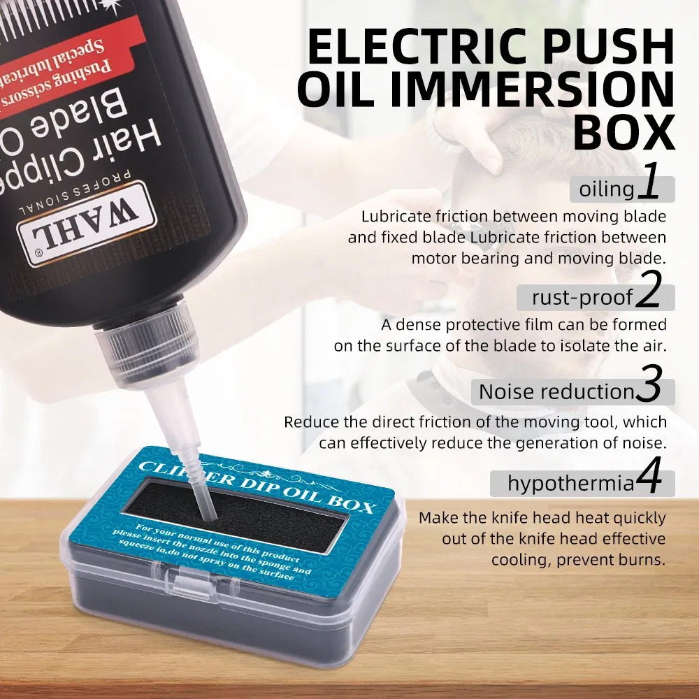 Hair Clipper Oil Storage Custom Electric Push Oil Immersion Box for Salon Clippers