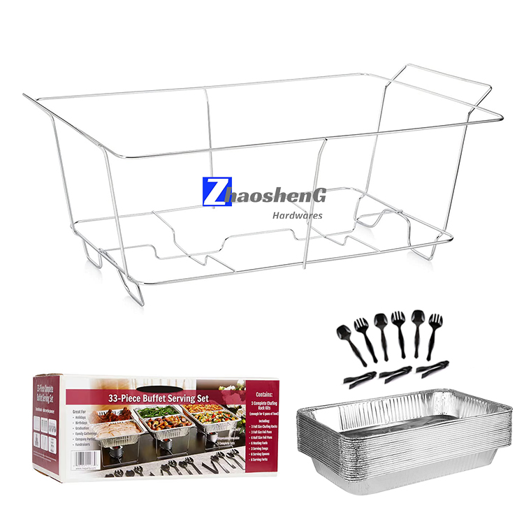 Serving Frame Tray Hotel Party Food Warmer Chafer Dish Stand Kit Disposable Wire Chafing Dish Buffet Set
