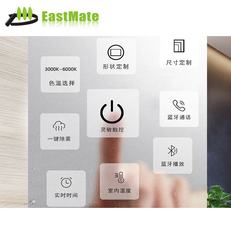 Top Sale Round Touch Screen Hotel Bedroom Set Bathroom Dressing Mirror for Sale