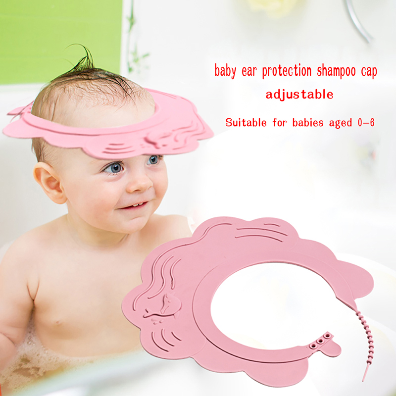 Baby Shower Cap Baby Silicone Shampoo Shower Bathing Cap Adjustable for Toddler Baby Kids Children