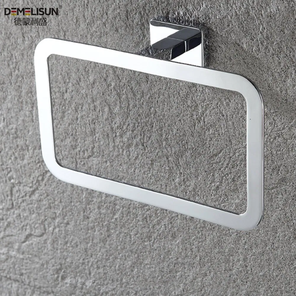 Custom Design Zinc Alloy Polished Chrome Towel Ring for Hotel