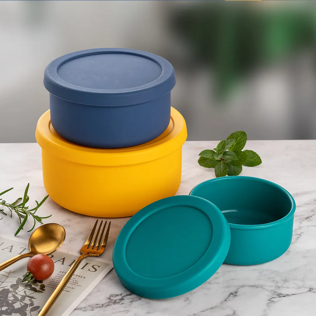 Silicone Lunch Box Compartment Lunch Box One-Compartment Refrigerator Lunch Box