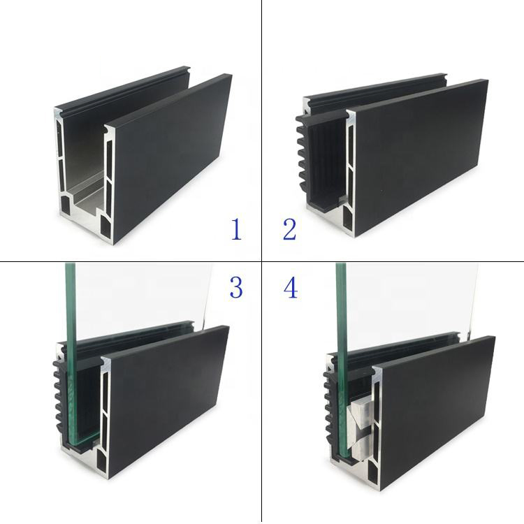 Balustrade System U-Channel for Glass Railing U Channel Railing 10-22mm Glass