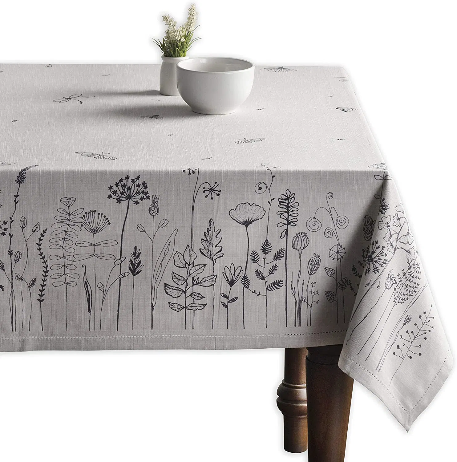 100% Cotton Tablecloth Kitchen Dining Table Cloth for Round Tables Farmhouse Tabletop