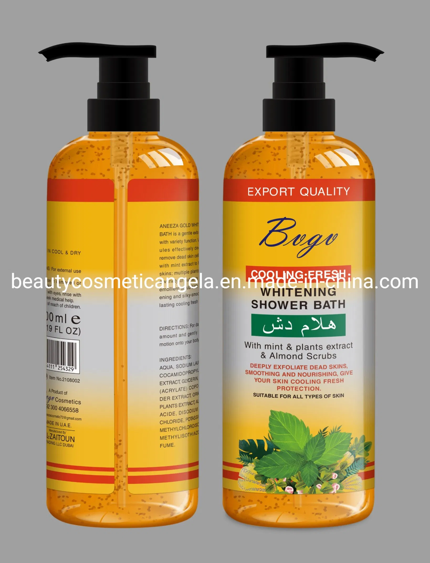 1000ml Apricot Body Wash Exfoliating Scrub Body Bath Whitening Liquid Soap