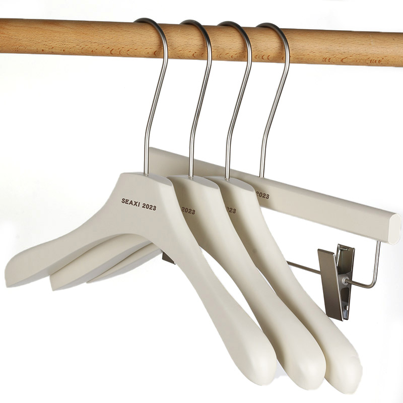 Вельветовые вешалки с клипсами, деревянные, антискользящие