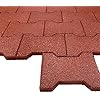 Red/Black Dog Bone Rubber Paver Floor Rubber Tile for Flooring