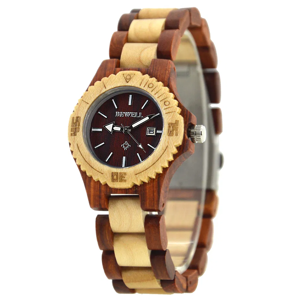 Bewell Wholesale Gift Wooden Handcraft Women Wrist Wood Watch