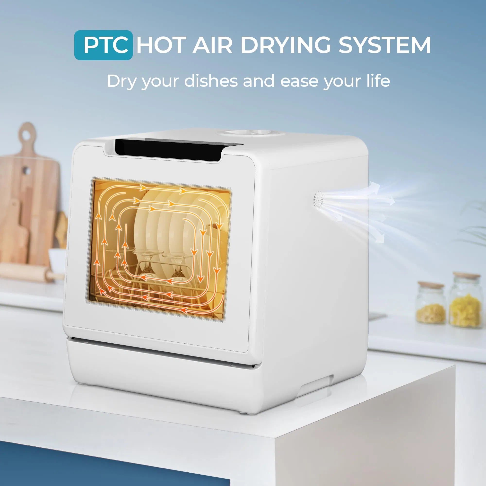 Small Kitchen Dishwasher with Water Tank for Versatile Use