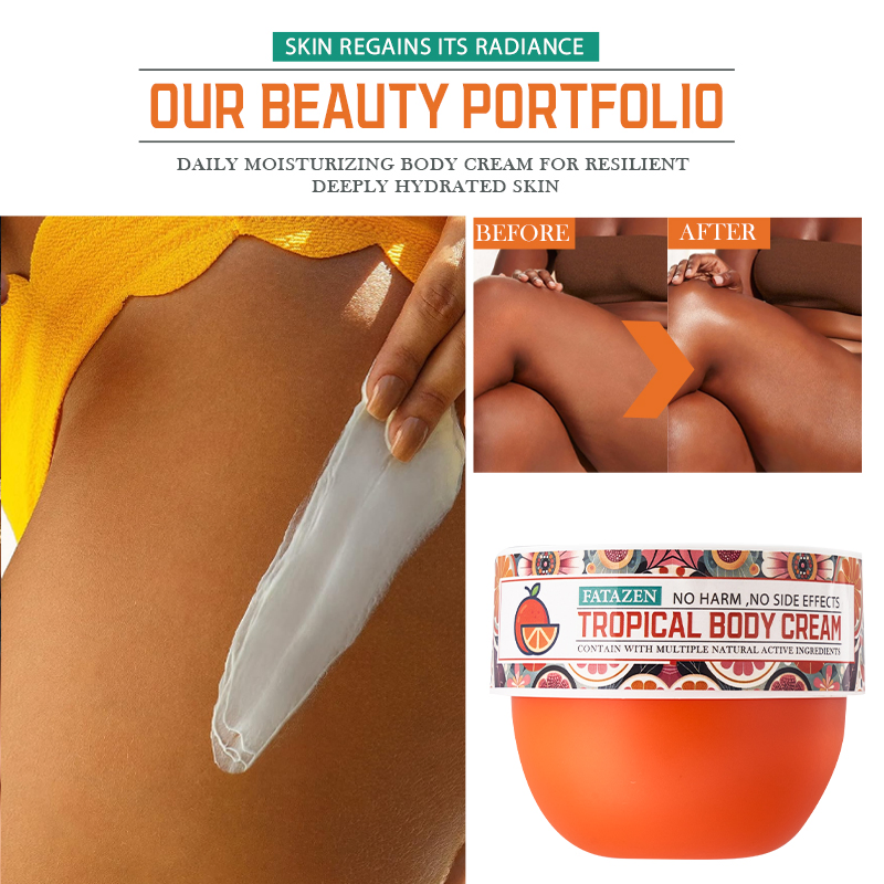 Exfoliate Smooth Restore Skin Elasticity Moisturizer Non Greasy Fruit Orange Body Cream