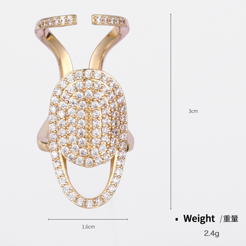 New Arrival 3D Metal Crystal Diamond Nail Tip Rings Nail Art Jewelry