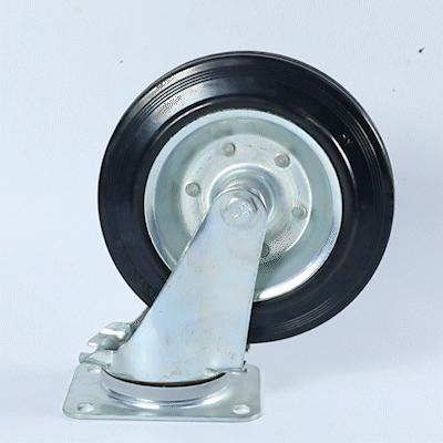 Wbd 150 Load Waste Bin Wheels Rubber 6 Inch Industrial Caster Wheels Swivel Plate