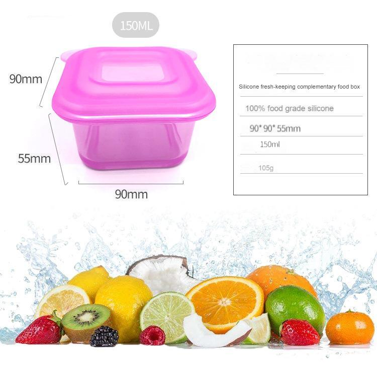 All-Silicone Baby Complementary Food Box, Baby Fresh-Keeping Complementary Food Box, Food Storage Sealed Box, Baby Snack Fresh-Keeping Box
