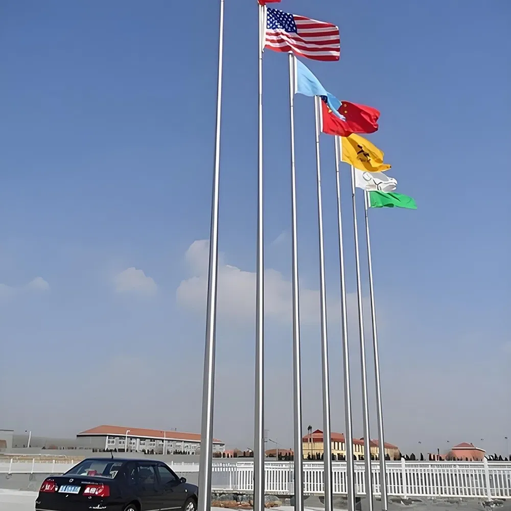 High Strength Aluminum Outdoor Conical Flag Pole for Monumental Areas