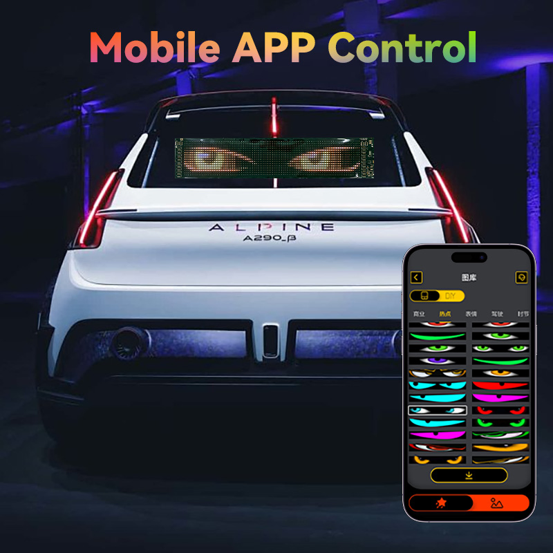 Waterproof IP66 Car LED Display Flexible Screen APP Programmable Ultra Thin Car LED Matrix Pixel Panel for Vehicle Advertising