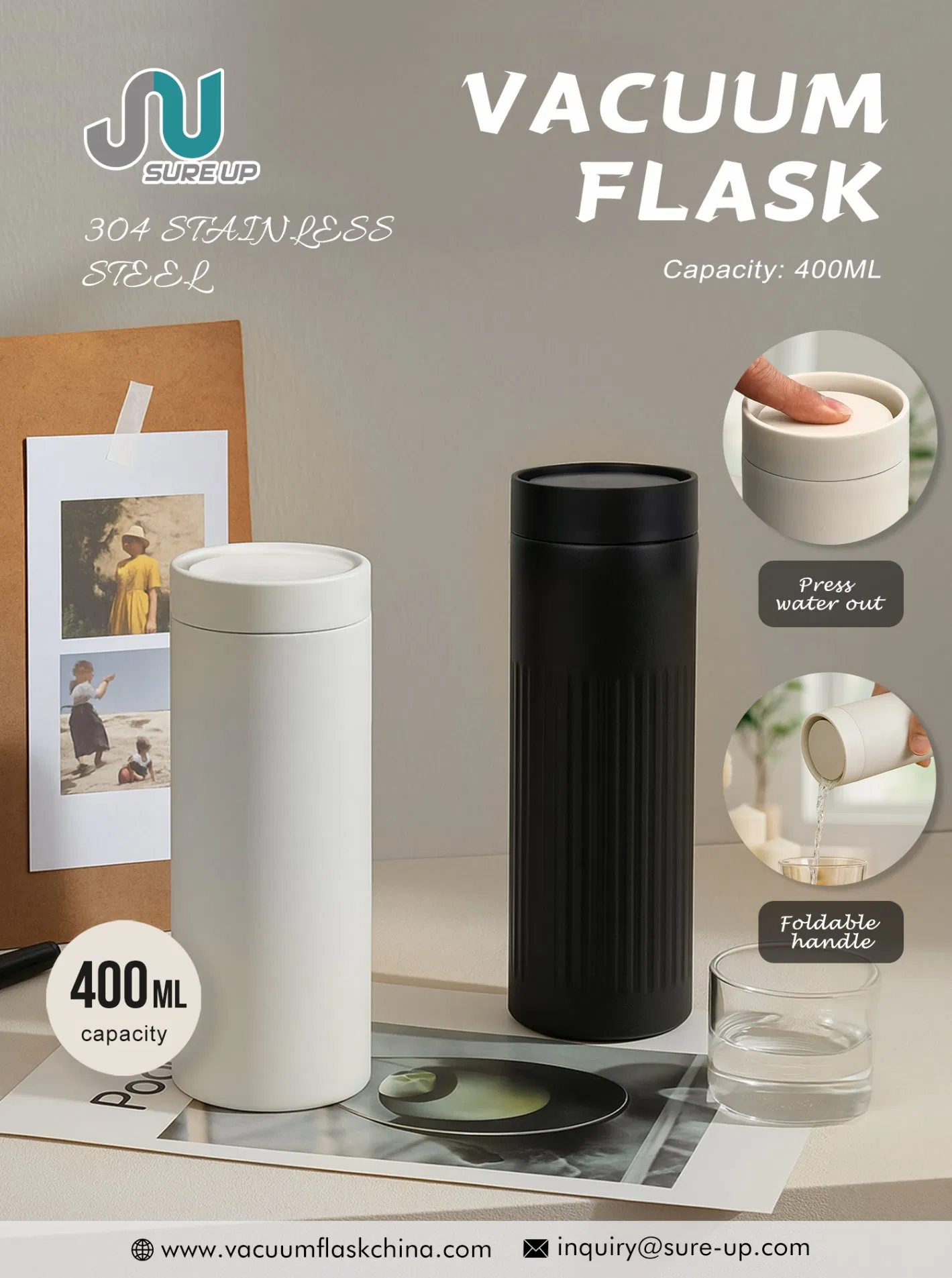 Термокружка 380 мл с радужными блёстками для рисования