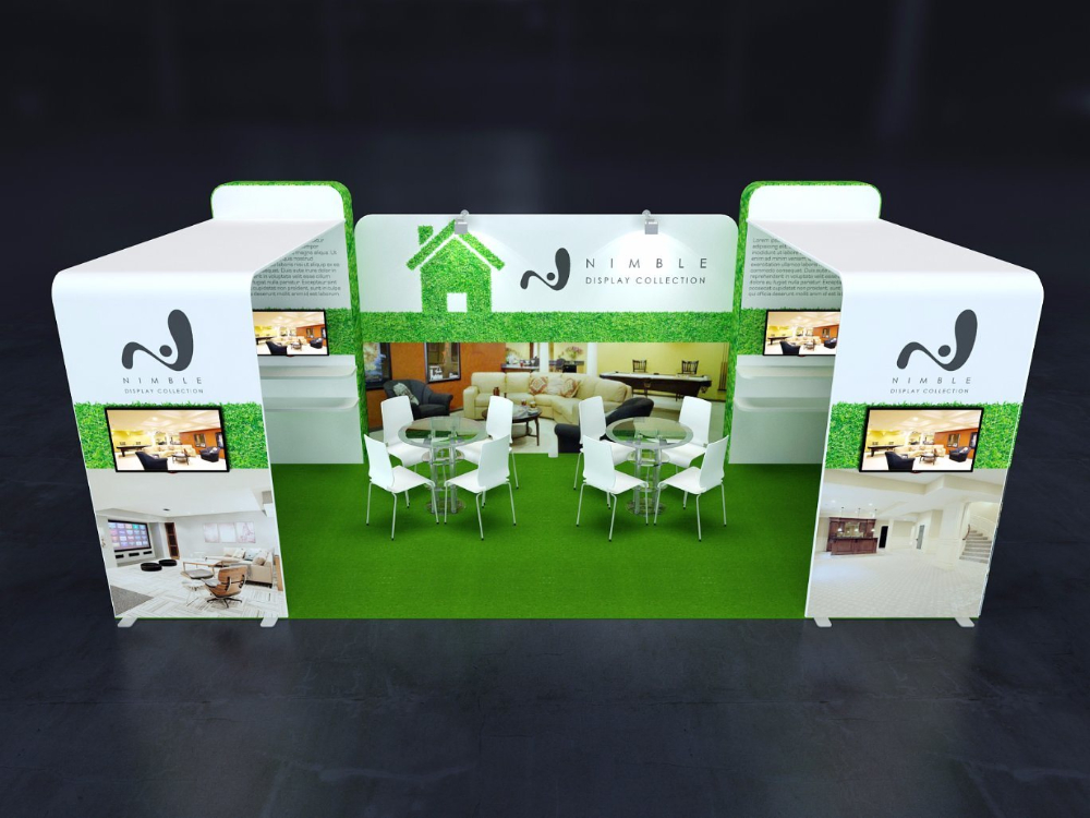 Customized Ez Tube Tension Fabric Exhibition Booth Display Stand