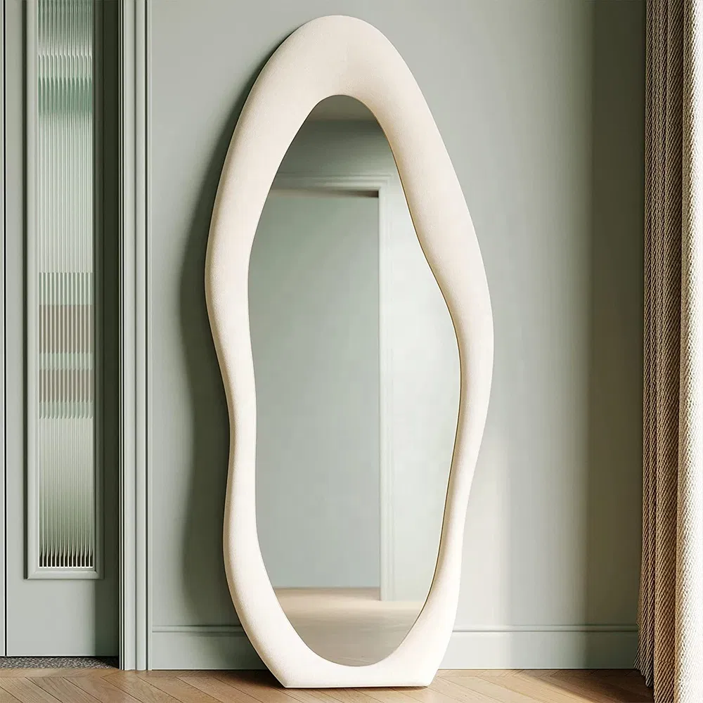 2024 New Fashion Wave Home Decoration Standing Full Body Full Length Mirror