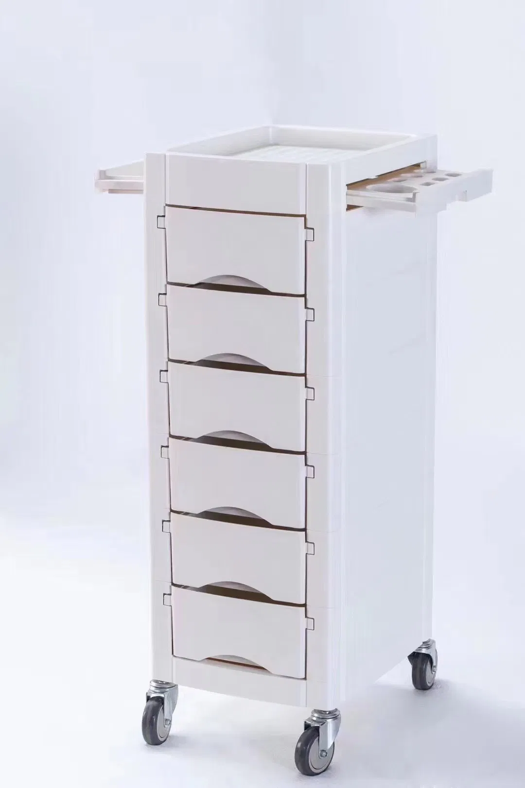 ABS Material Beauty White Trolley Hair Salon Trolley Tool Cart