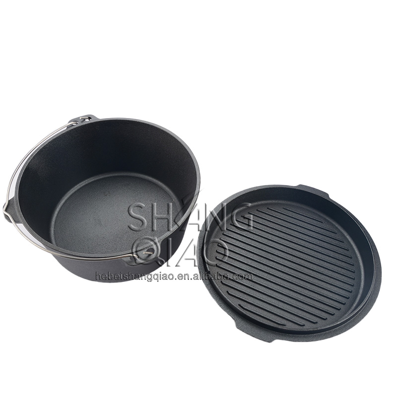 Чугунный казан-духовка 9 кварт с крышкой и подъемником