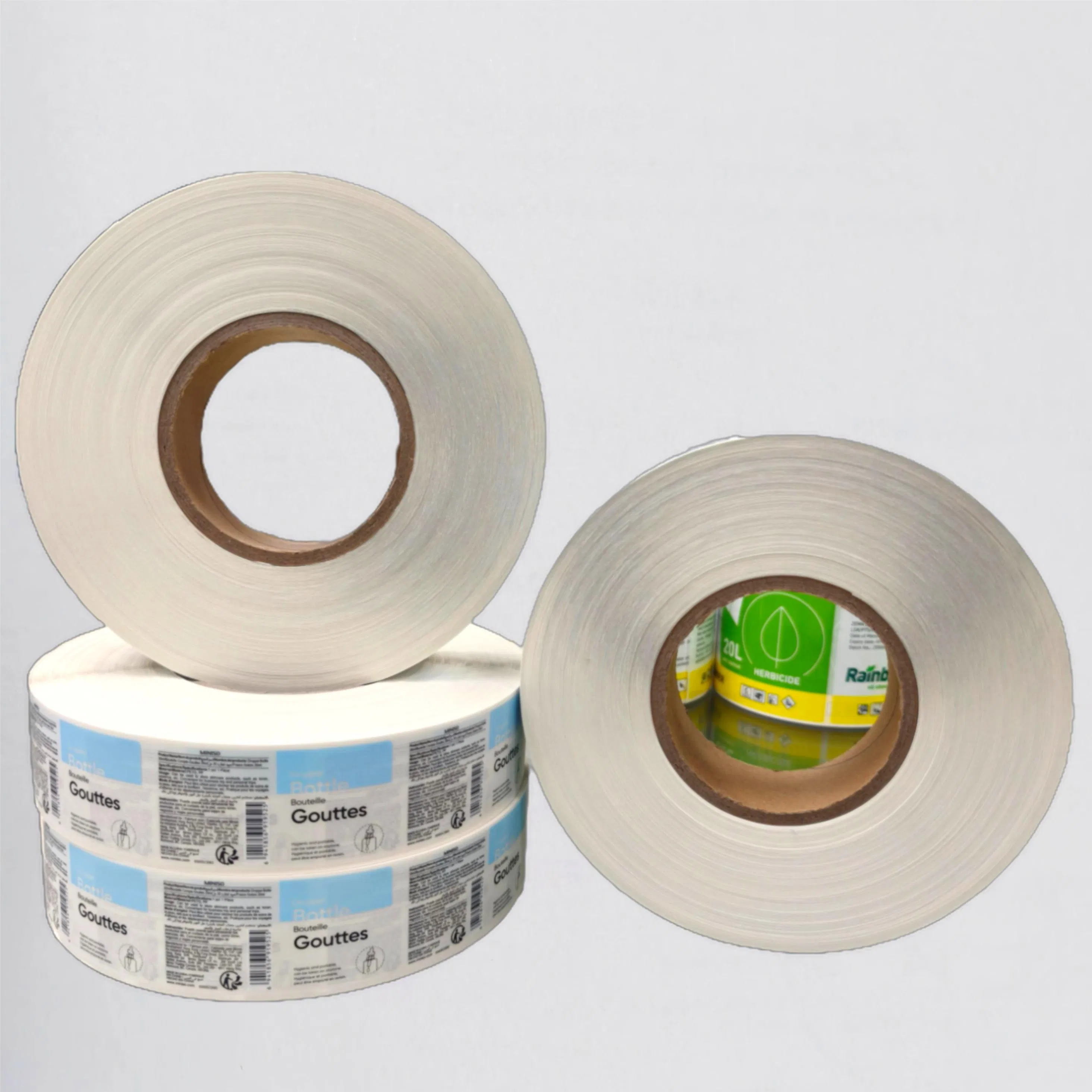 Roll Self Adhesive Label with Clear Varnishing Hot Stamping Technology Irregular Die-Cutting