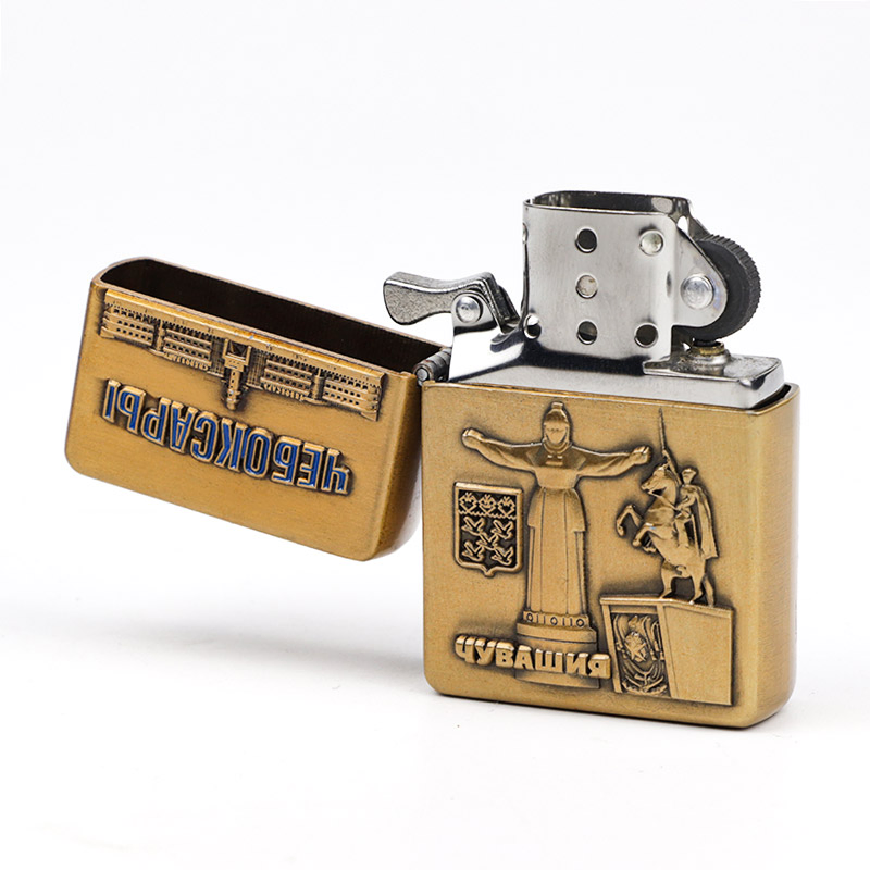 Custom Logo Pocket Souvenirs Windproof Lighter Metal Cigarette Smoking Lighters