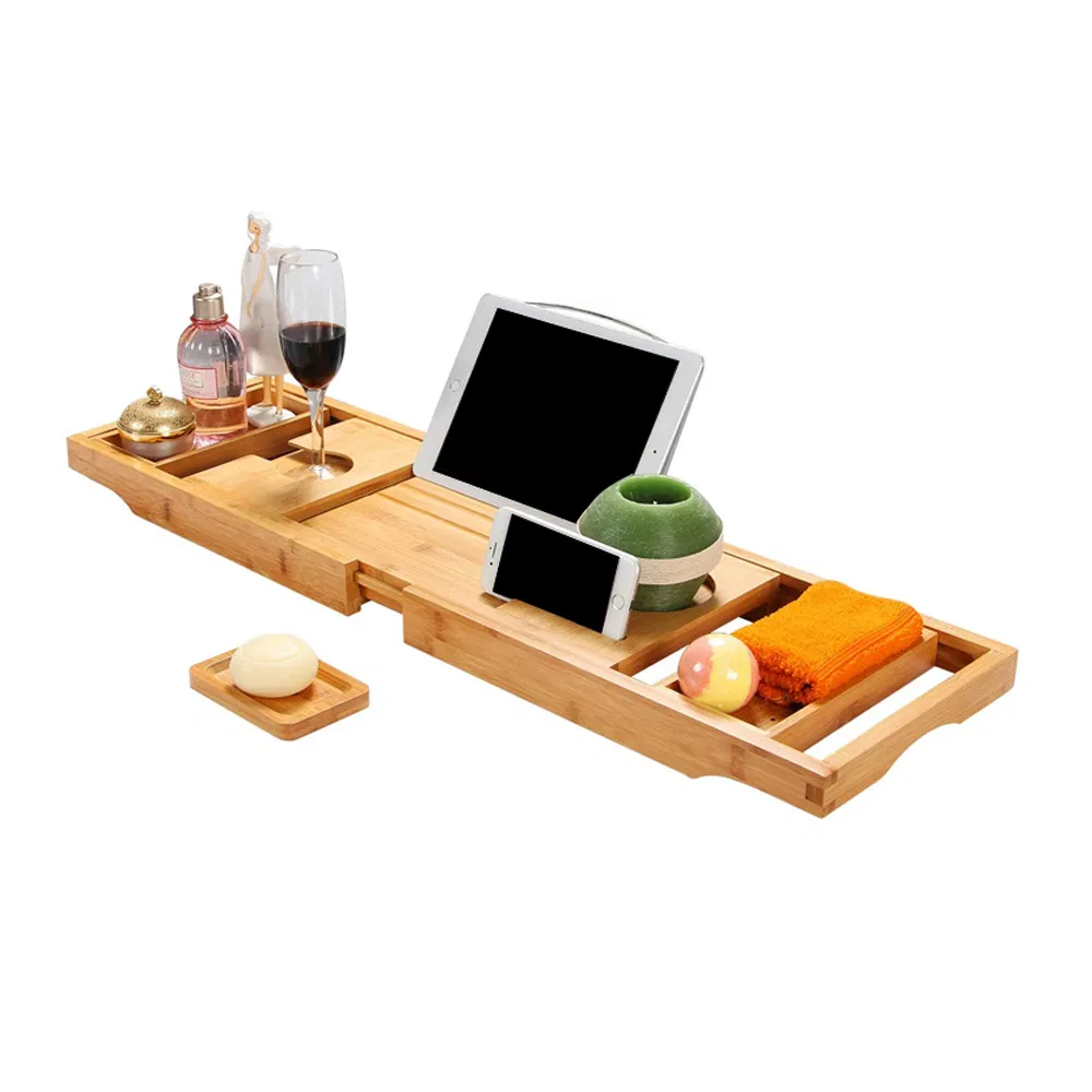 Adjustable Bamboo Bathtub Caddy Tray