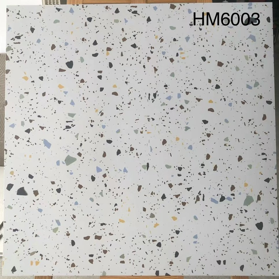 Керамогранитная плитка 600x600 мм под терраццо, матовая