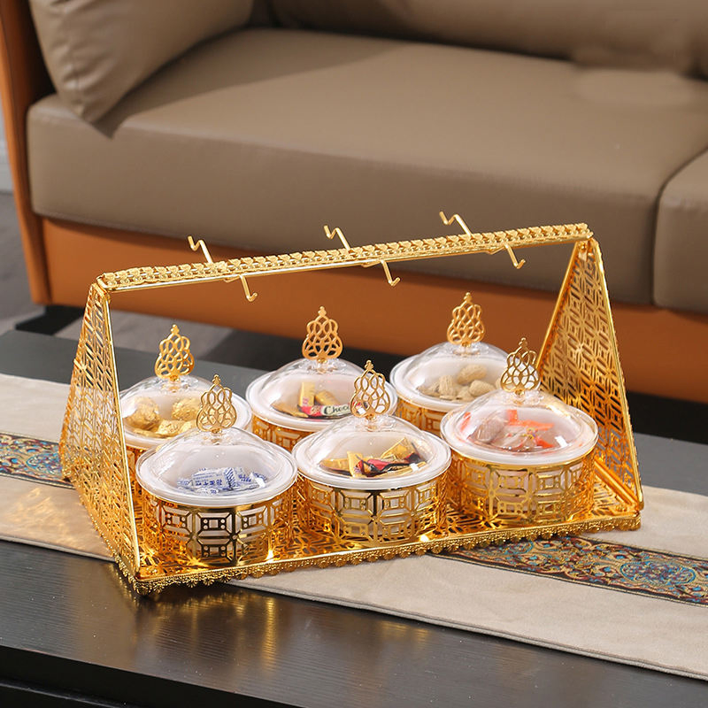 Wholesale Gold Plated Metal Luxury Dried Fruit Bowl Set