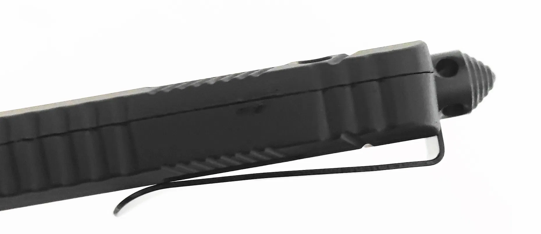 Spaceship Spring Loaded Otf Auto Black Spear Point D/a Sliding Automatic Knife