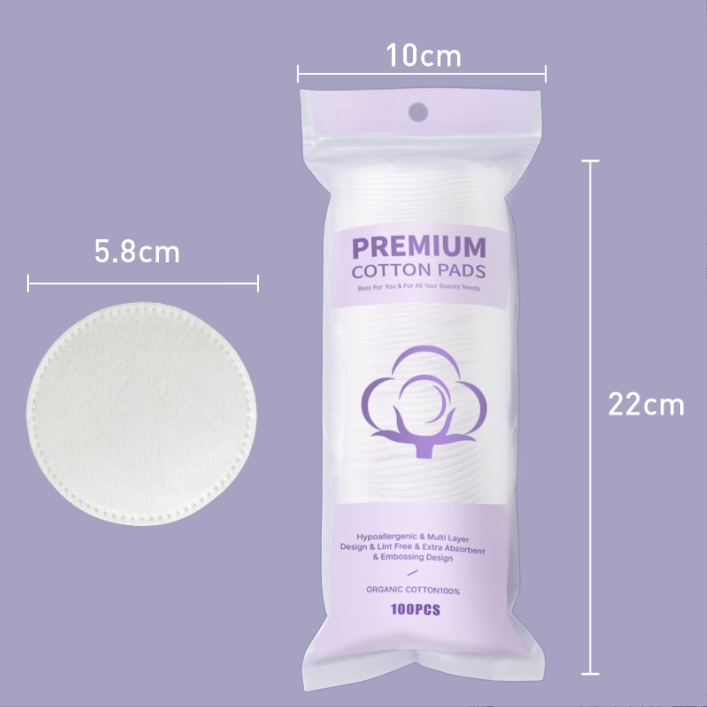 Makeup Cotton Pads, Thick Round Pads, Triple-Layered Makeup Remover Cotton, Lint-Free Cotton Pads