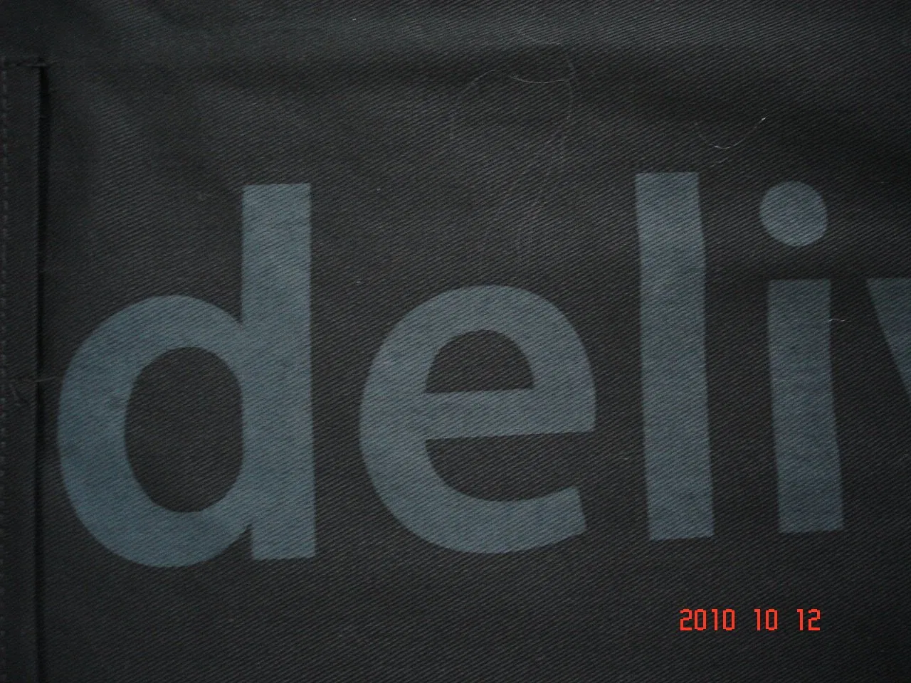 New Zealand Black Embroidery and Grey Printed Cotton Apron for Post Office