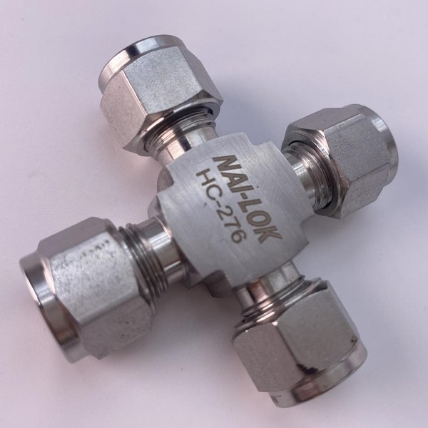 Nai Lok Hc276 Union Cross Four Way Pipe Joint Forged SS316 Tube Fittings Compression Cross