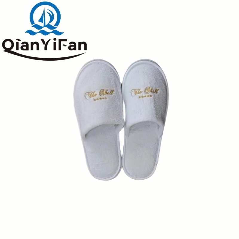 Premium Hotel Slippers with Coral Fleece and Embroidered Logo