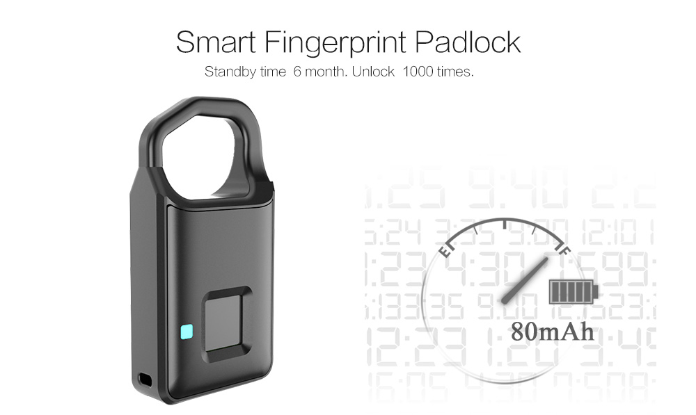 Safe Zinc Alloy Mini Fingerprint Padlock