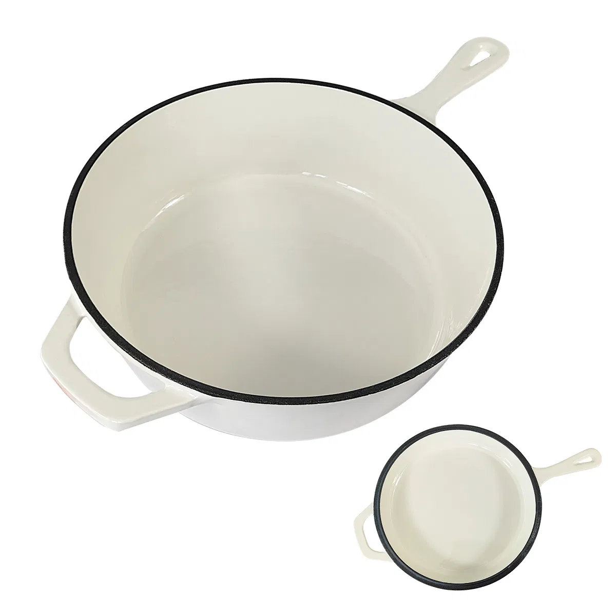 26cm Cast Iron Soup Pot with Long Handle Design for Nutrient Preservation Simmering Soup