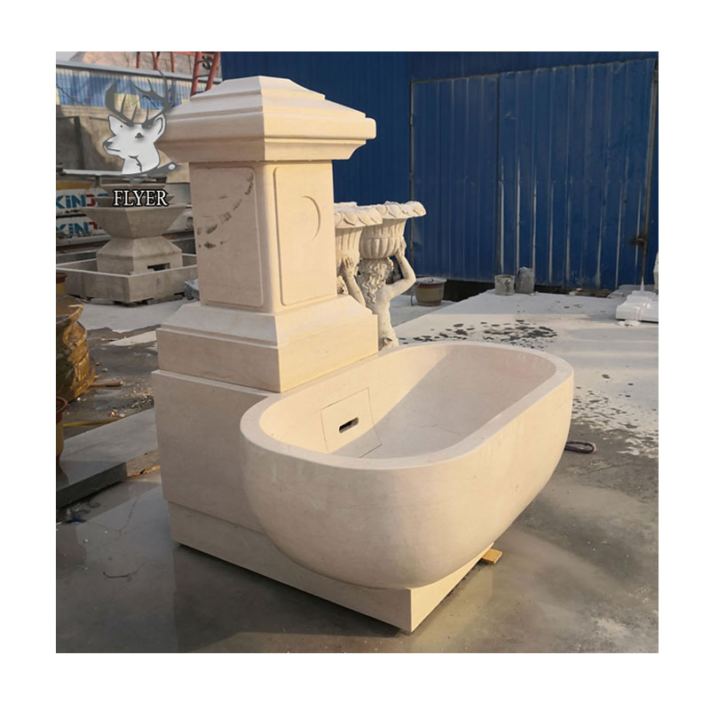 Мраморная ванна ручной работы, отдельно стоящая