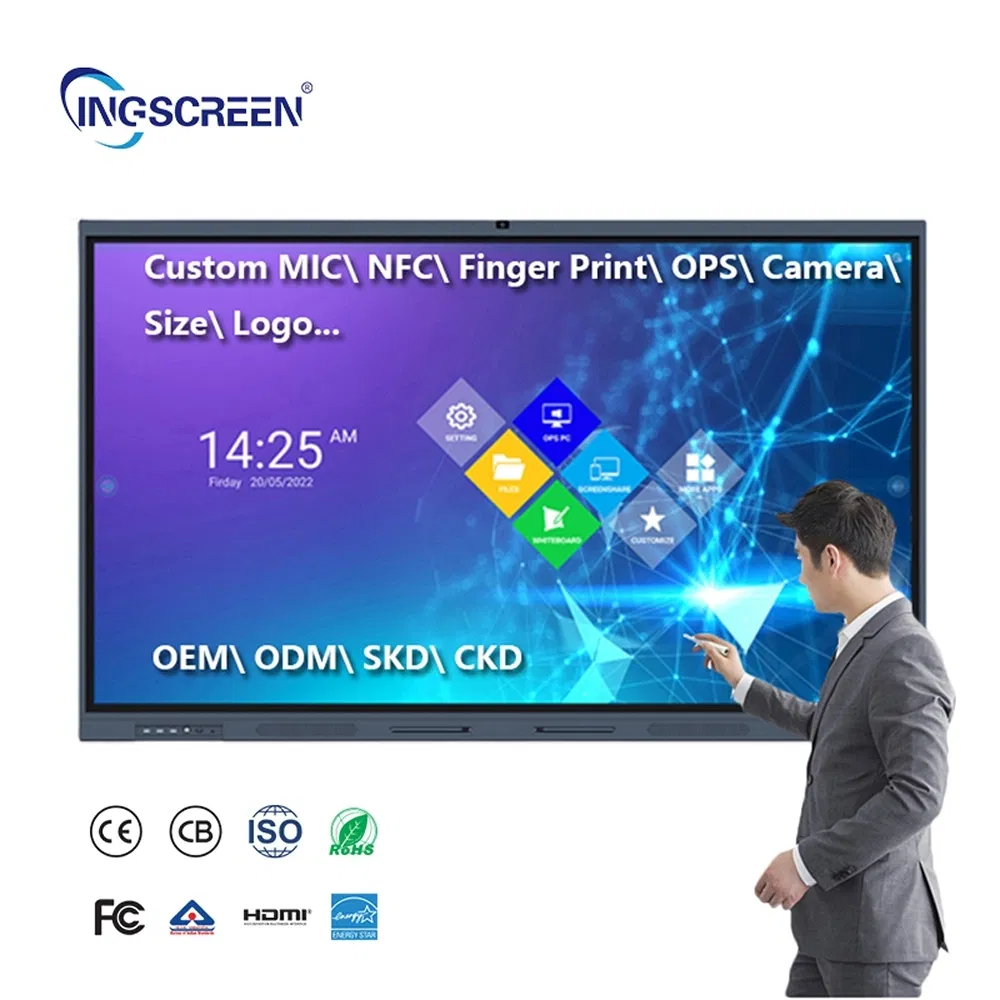 Hidden Interface Adjustable Height Custom All-in-One Meeting Education Digital Smart Interactive Board