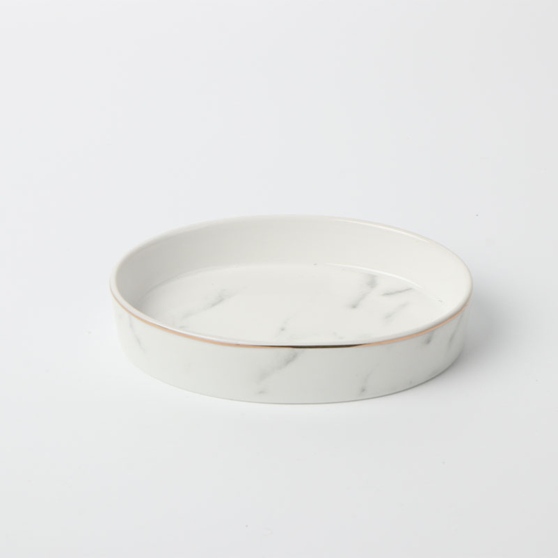 Great Look Single Ceramic Soap Dish Elegant Design Vanity Bathroom Accessories